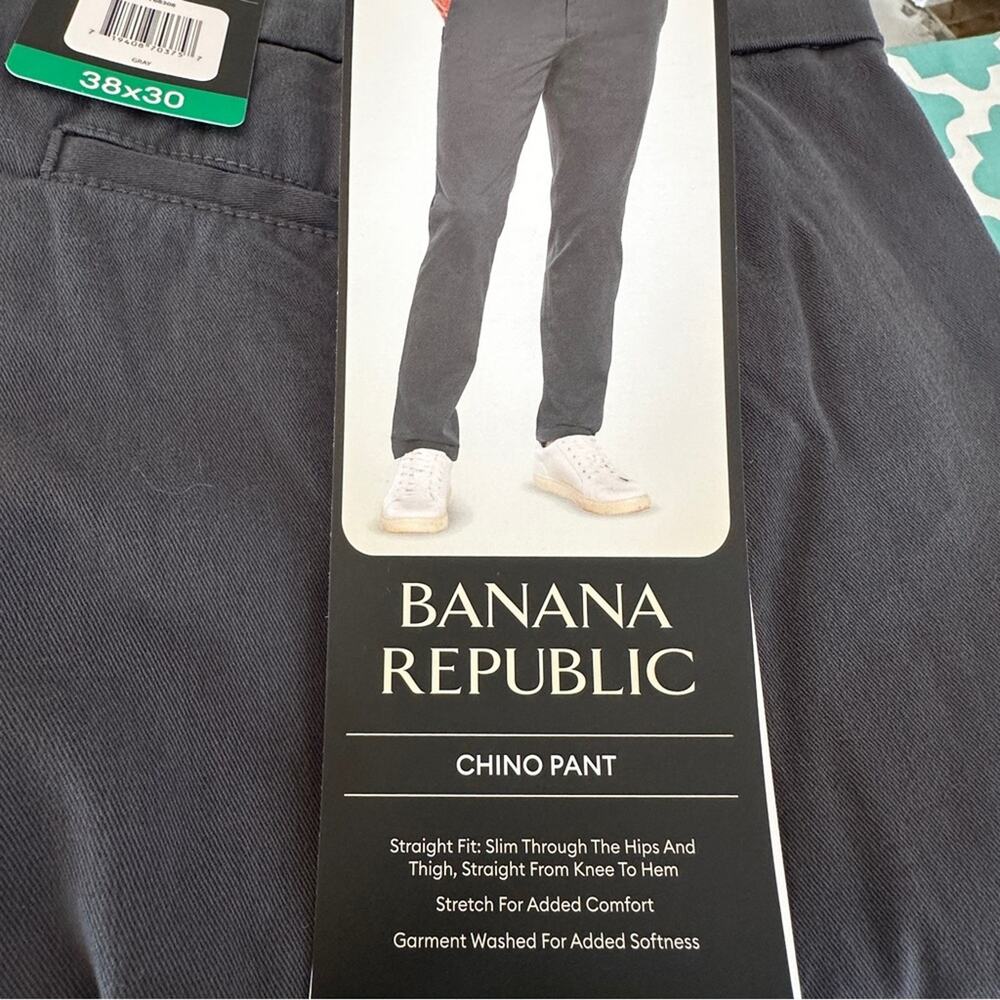 Banana Republic Men’s Chino Pant Gray 38x30 NWT - Picture 5 of 11